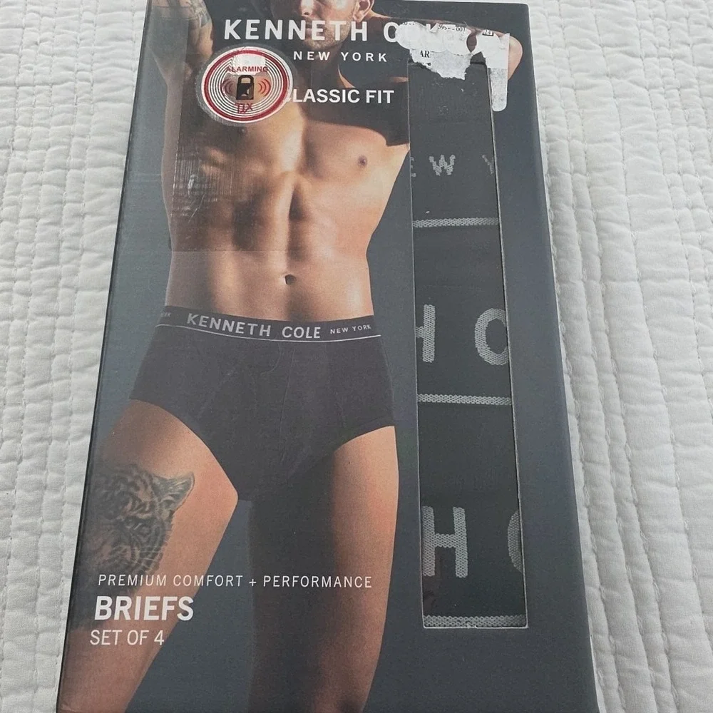Kenneth Cole 4 Pack Briefs Men's X-Large NIB Black 100% Cotton Tag Free Soft NEW